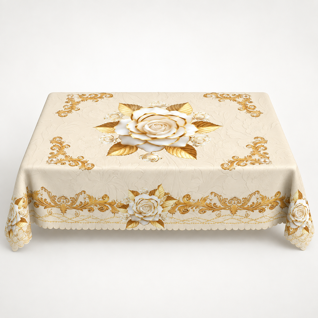 Roseval – Embossed Floral Waterproof Tablecloth