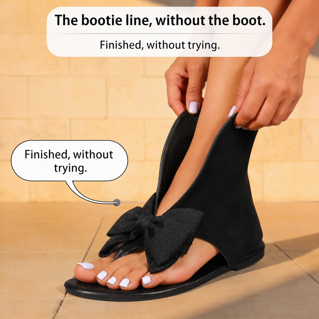 Wearbella – Bow-Detail Open-Toe Boot-Style Sandals