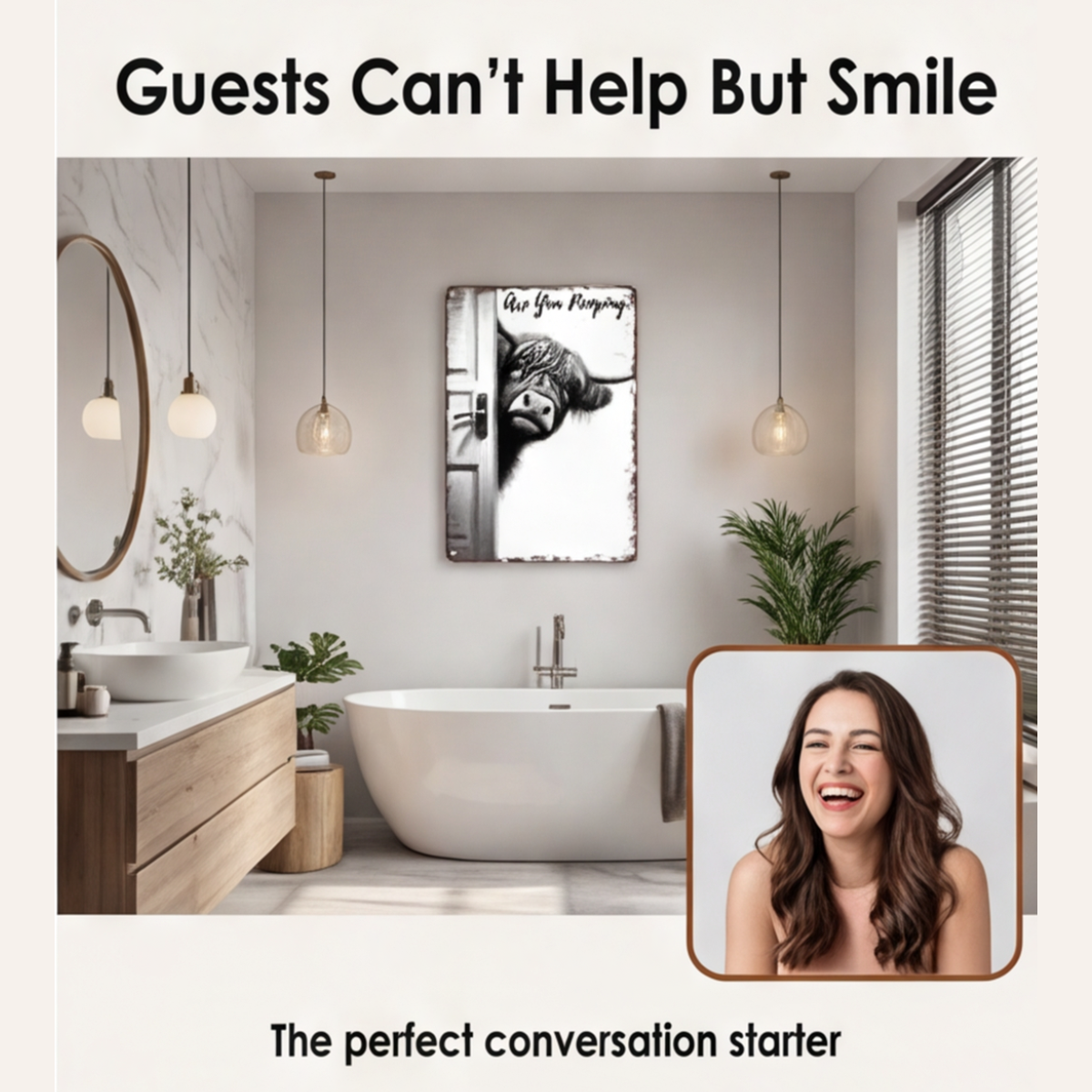 Peekaboo - Funny bathroom metal sign