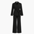 Ellara – Wrap Tie Blazer & Wide Leg Pants Set