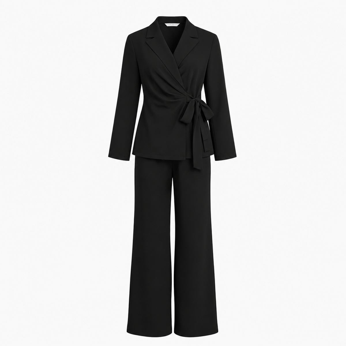 Ellara – Wrap Tie Blazer & Wide Leg Pants Set