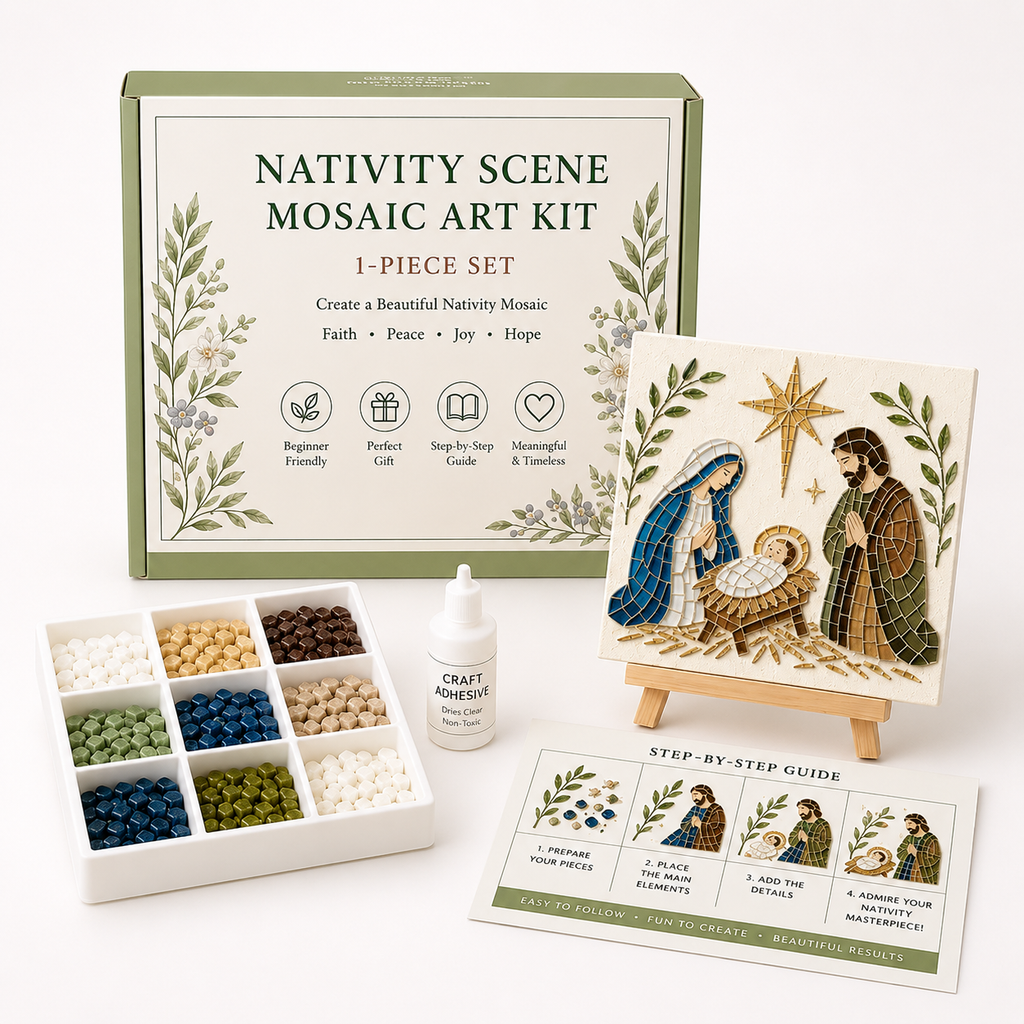 Silent Night Mosaic – Nativity Easel Mosaic Craft Kit