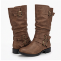 Strova - Crushed Slouch Mid Calf Boots
