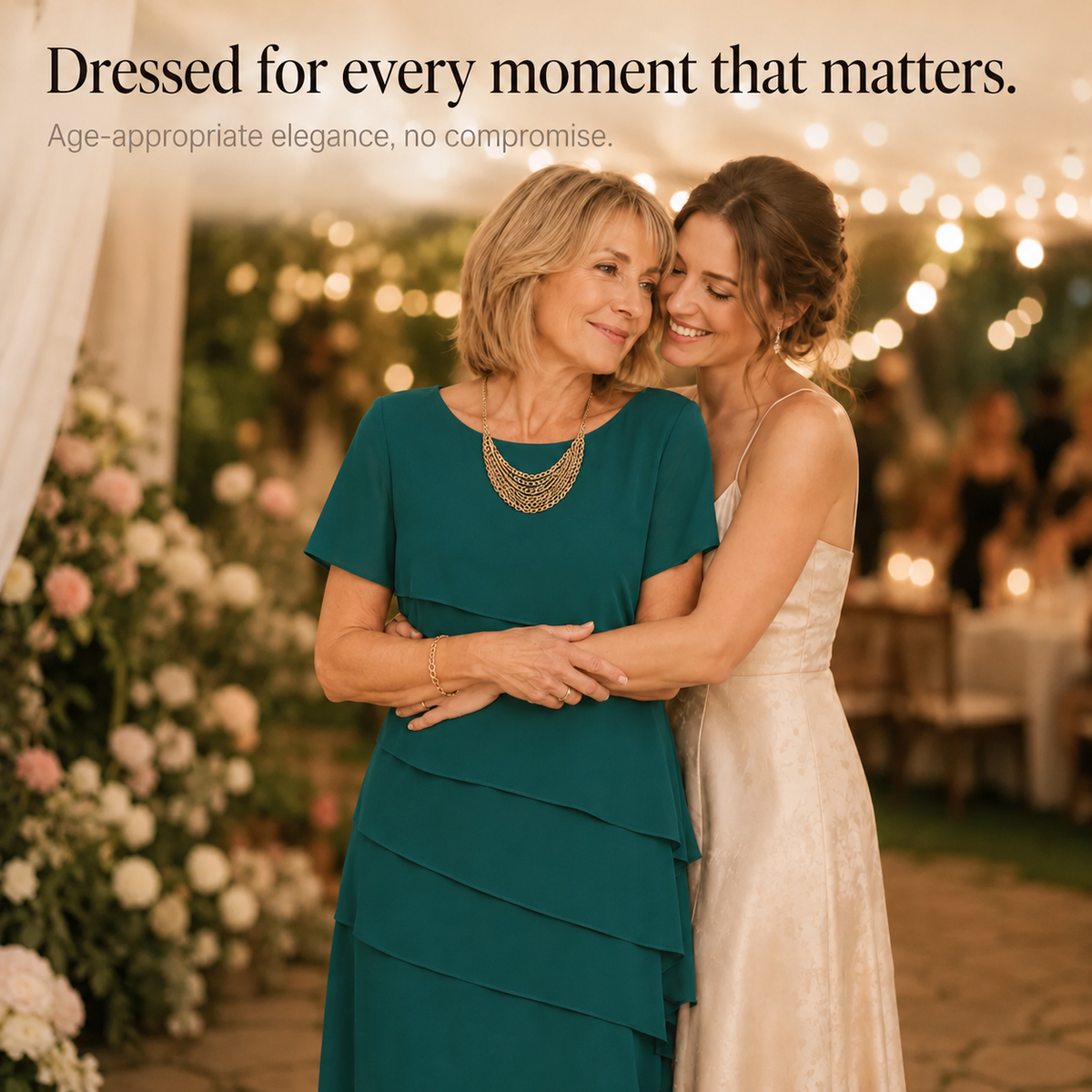 Florenza – Tiered Chiffon-like Midi Dress for Weddings and Events