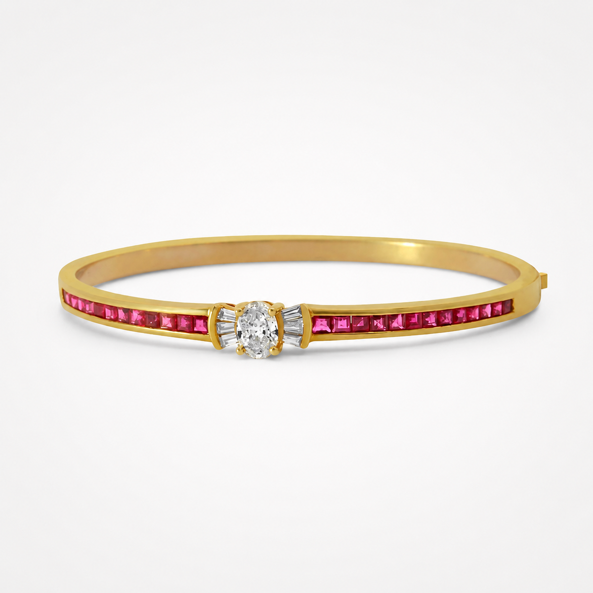 Lunavia – Bangle Bracelet with Oval Crystal Center Stone