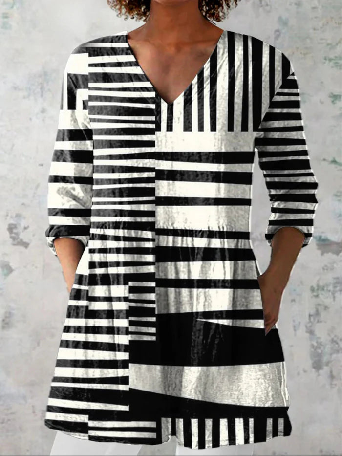 JULIETTE™ | FLOWING V-NECK LONG BLOUSE