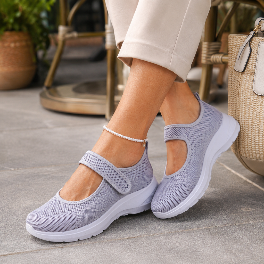 Elevana – Breathable Mesh Adjustable-Strap Platform Sneaker