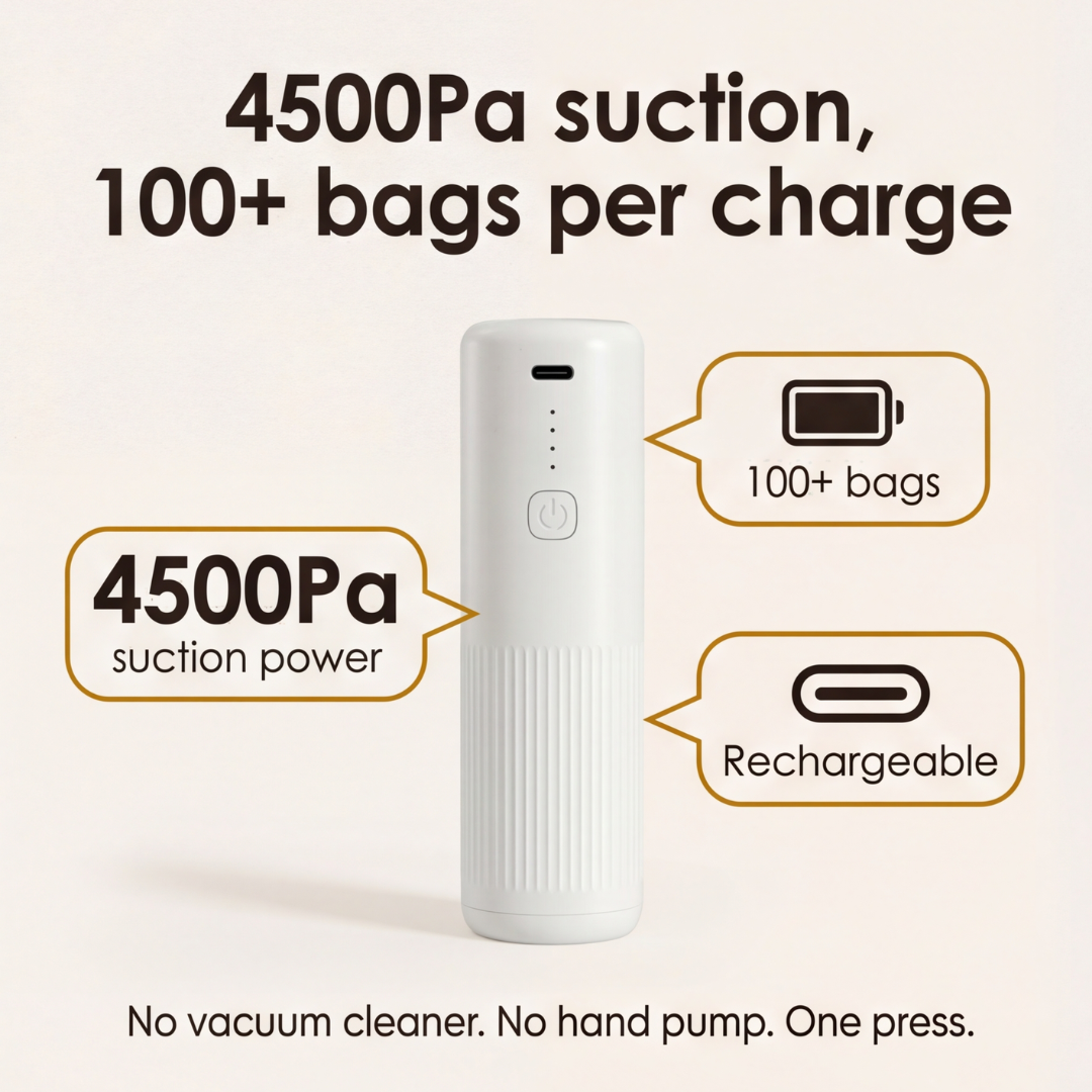 Packflat – Space Saving Vacuum Bags with Electric Pump