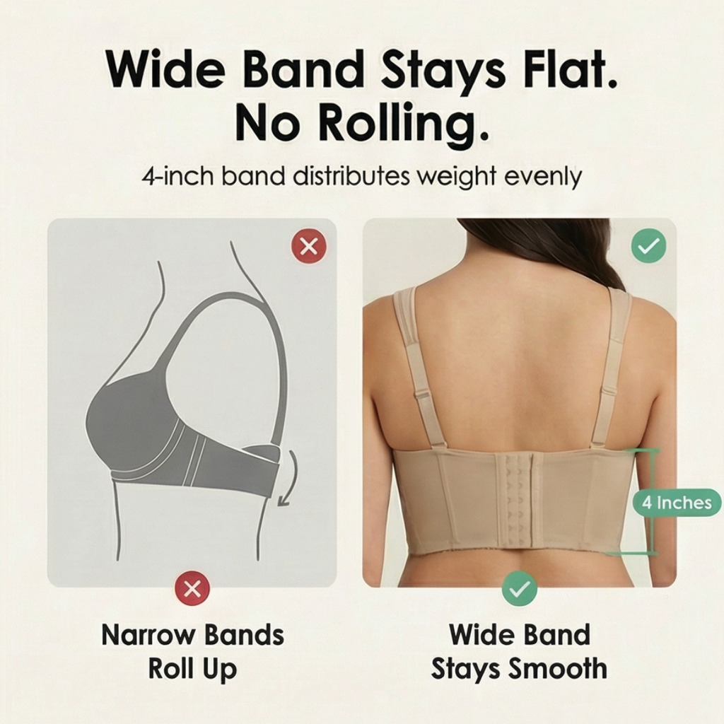 Liftara – Wide Band Wireless Bra with Removable Straps