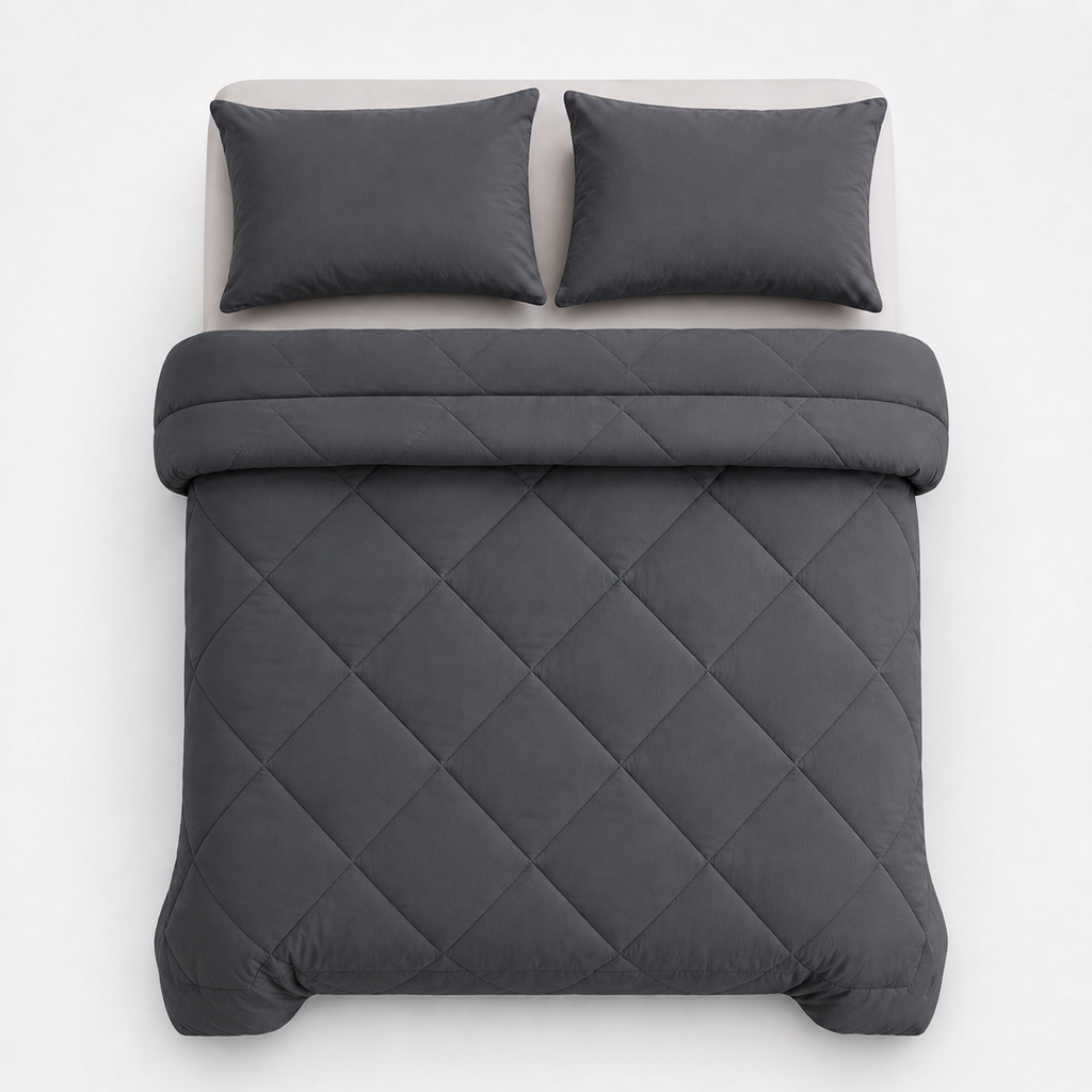Wearbella – Diamond Quilted Charcoal Comforter Set