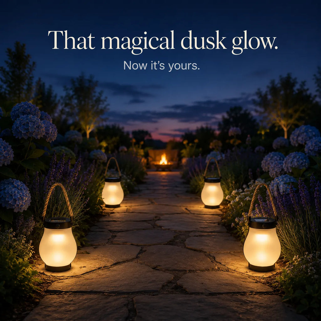 Lumvera – Nordic Solar Lantern with Flame Effect and Rope Handle