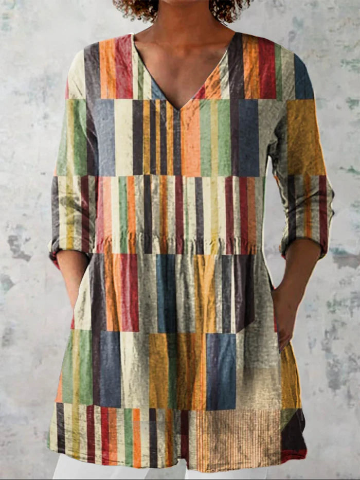 JULIETTE™ | FLOWING V-NECK LONG BLOUSE