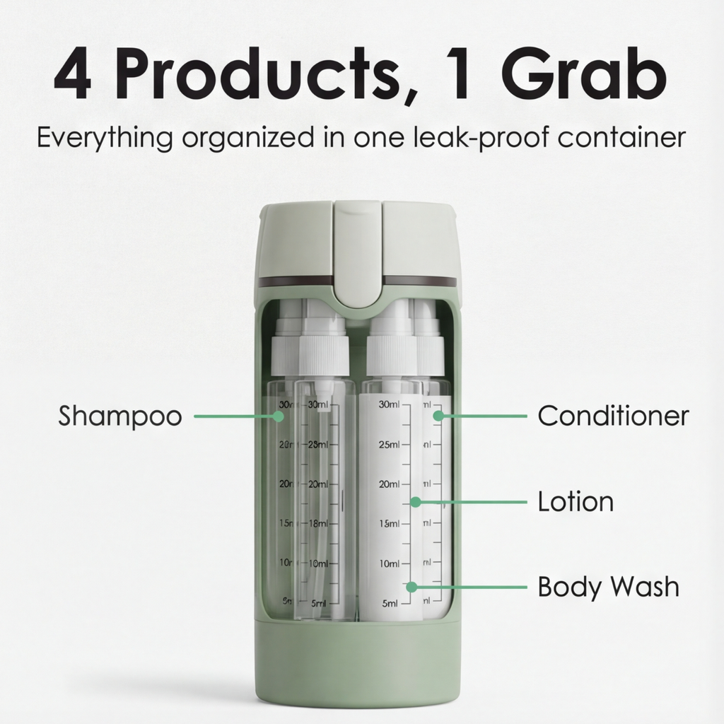 PackPod - 4-in-1 travel bottle set