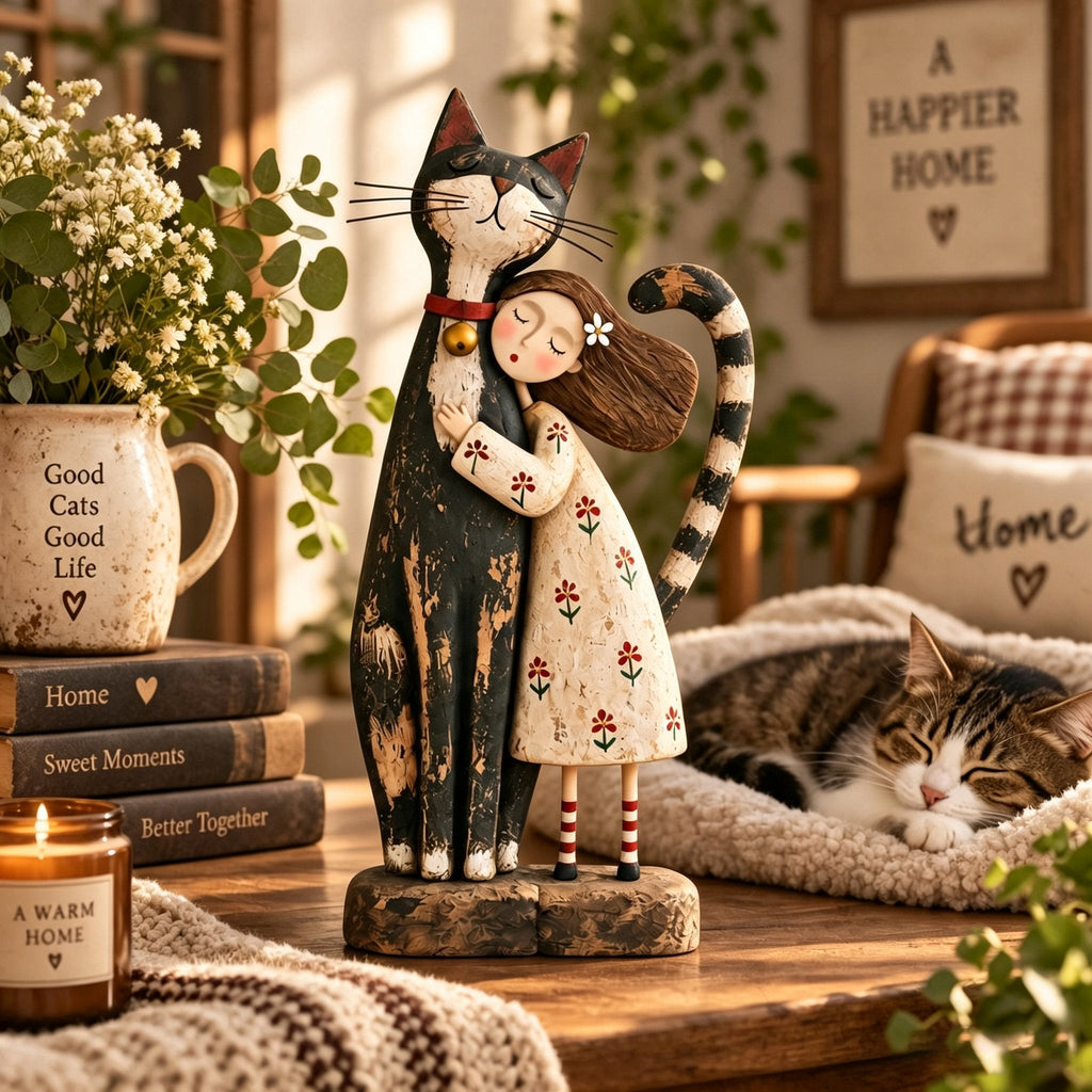 Wearbella – Distressed Girl Hugging Pet Figurine