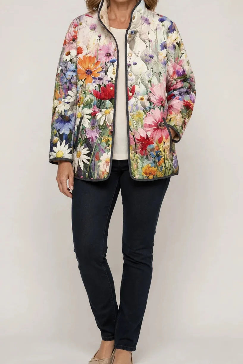 Wearbella – Floral Print Quilted Puffer Jacket