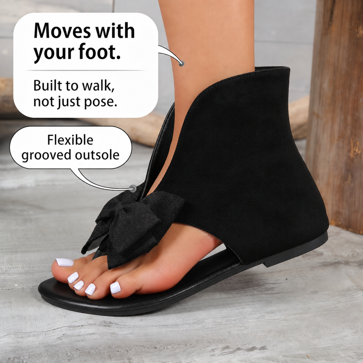 Wearbella – Bow-Detail Open-Toe Boot-Style Sandals