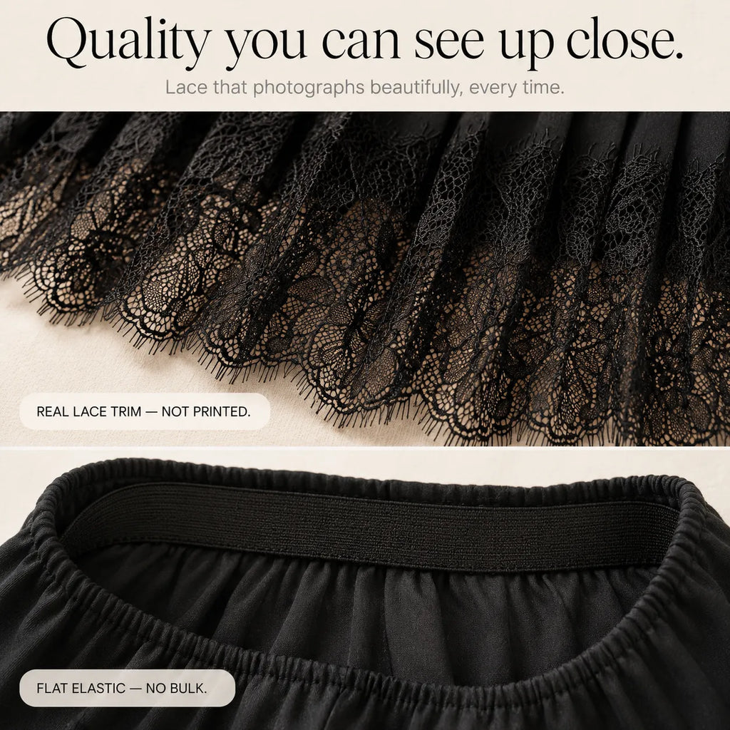 Vivelyn – Pleated Lace Trim Mini Skirt