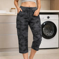 Wearwell – Stretchy Cargo Capris with Drawstring Waist and Multiple Pockets