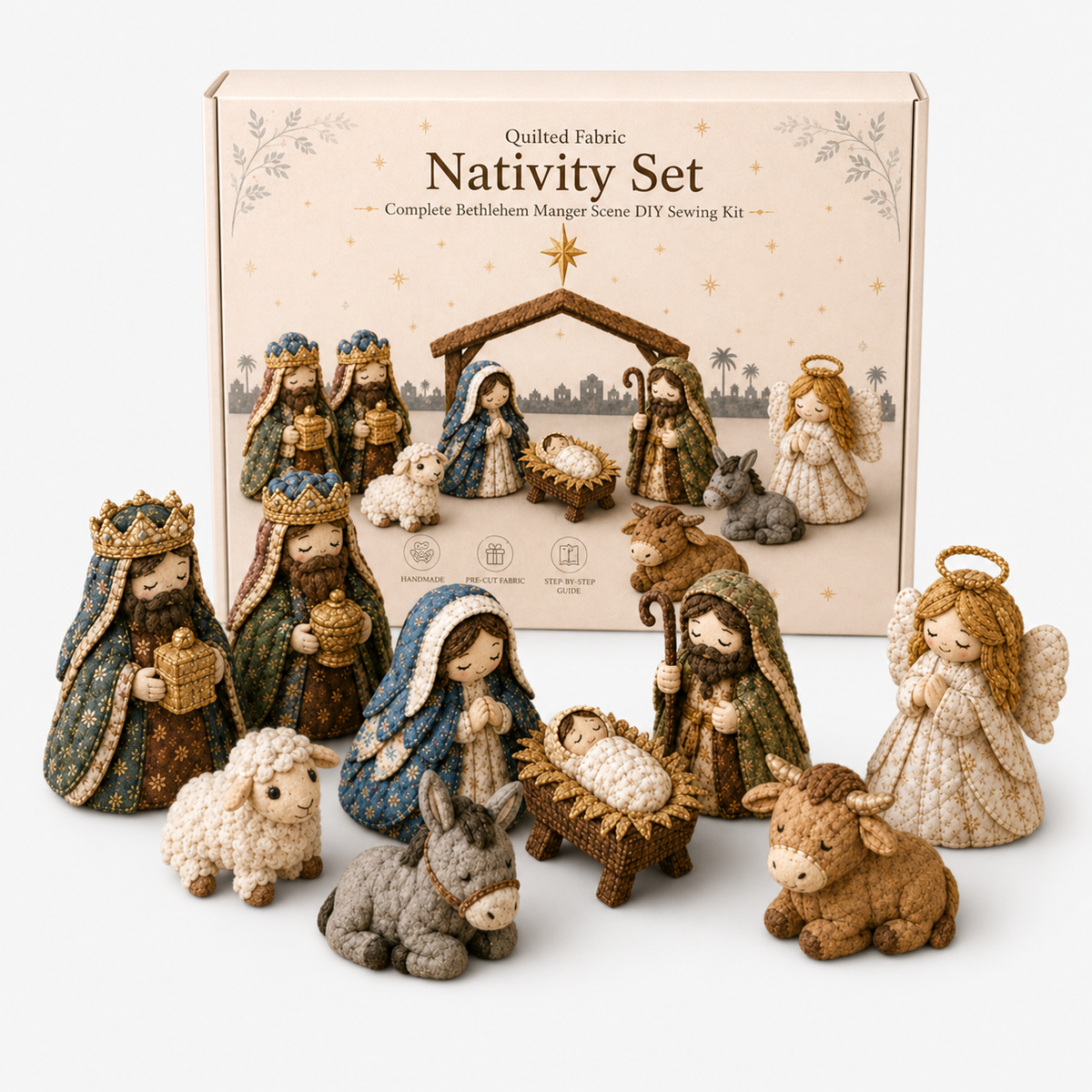 Heirloom & Hollow – Patchwork Fabric Nativity Sewing Kit