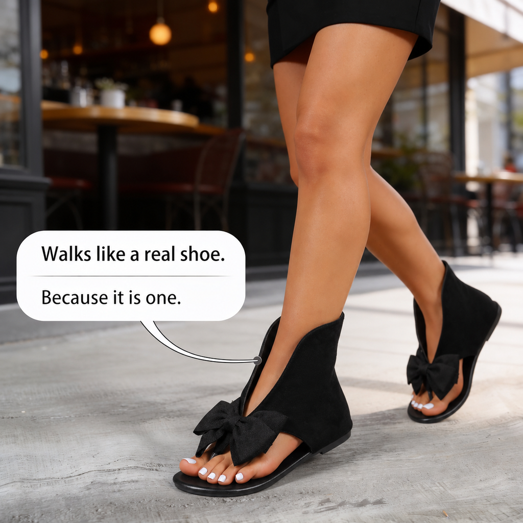Wearbella – Bow-Detail Open-Toe Boot-Style Sandals