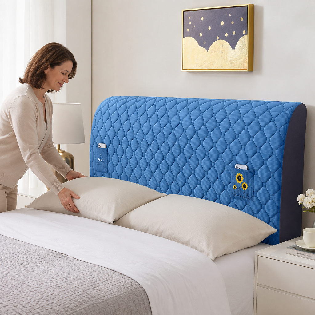 Velvique – Padded Stretch Velvet Headboard Slipcover