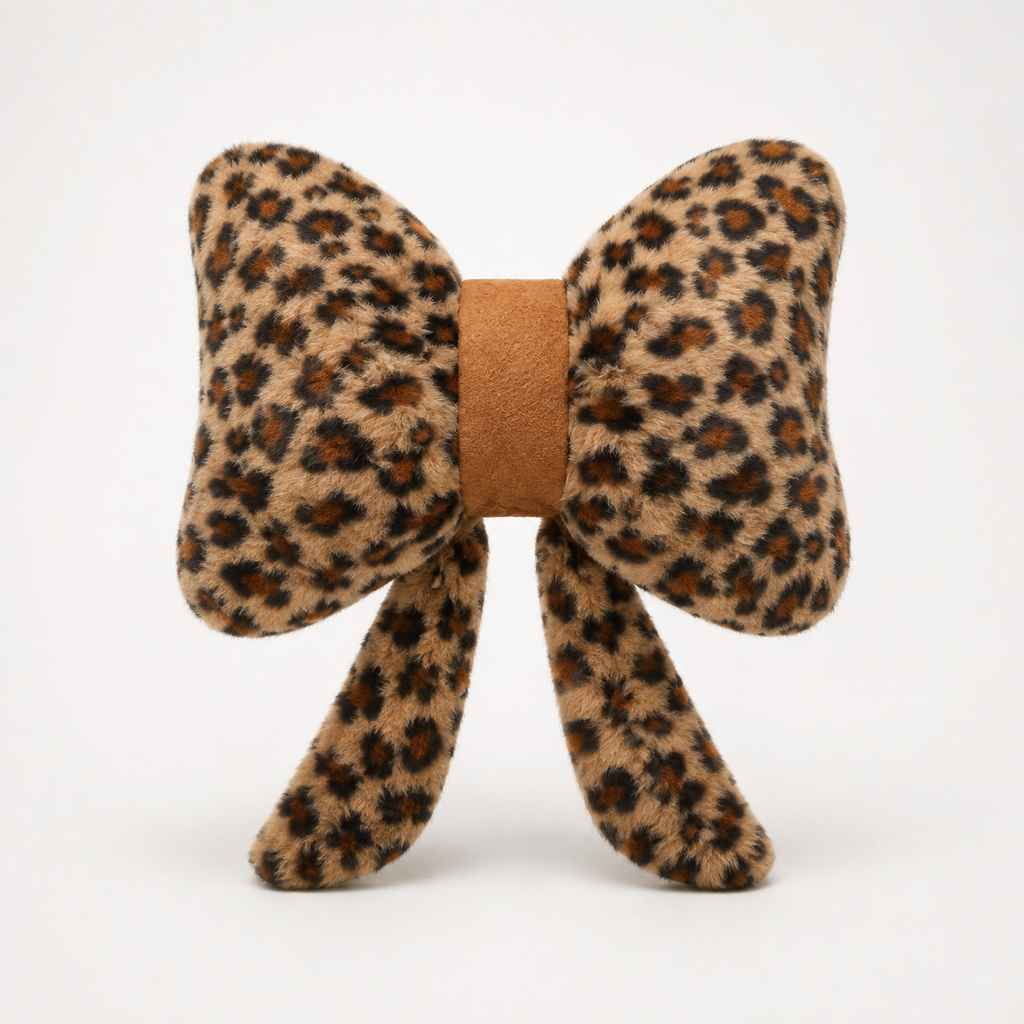 Bowvelle – Leopard Print Bowknot Throw Pillow