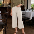 Everalyn – High-Waisted Stretch Cropped Wide-Leg Capris with Pockets