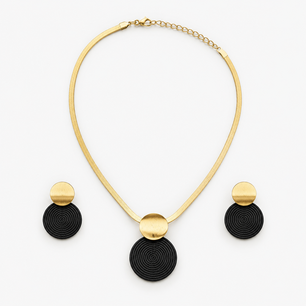 Aurelia – Textured Necklace and Earring Set