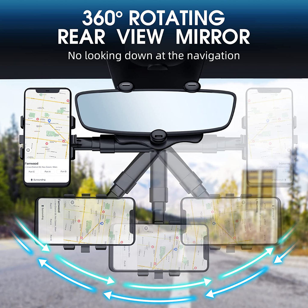 SwivelView - Rotating Car Phone Holder for Safe Navigation