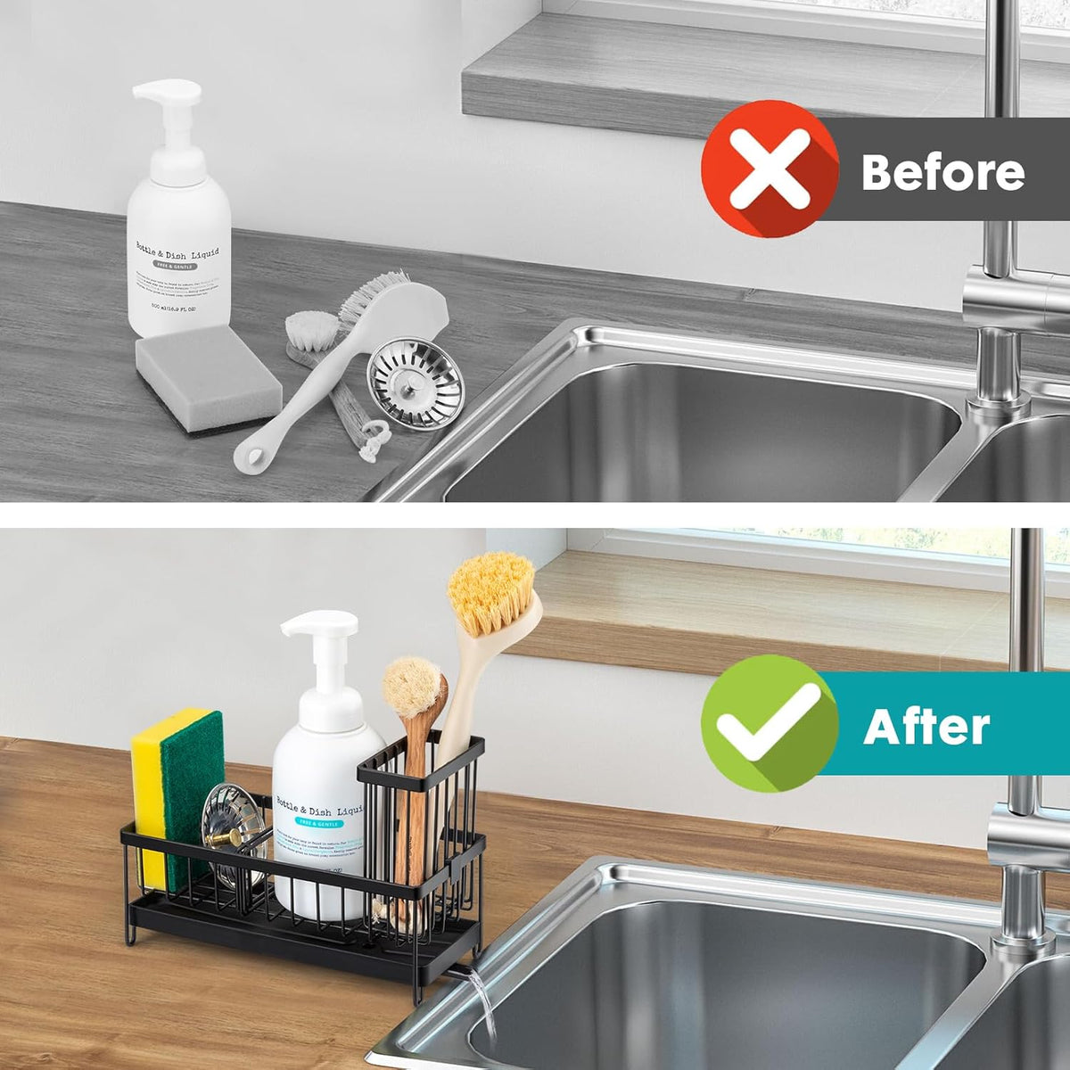 TidyDock - Compact Self-Draining Sink Organizer