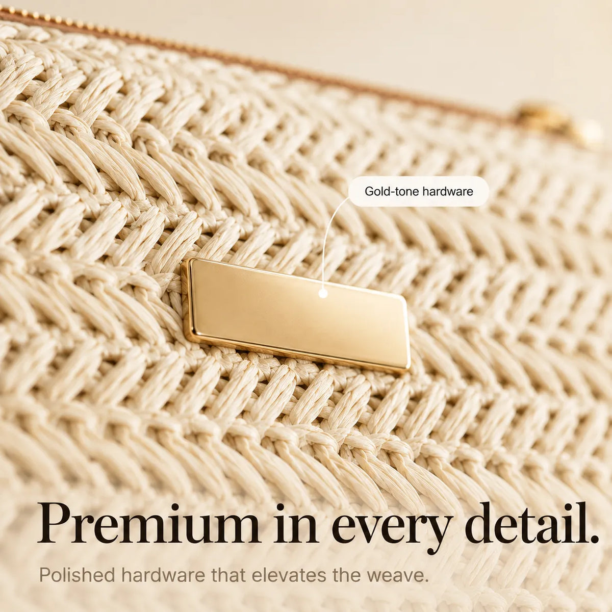 Solène – Woven Straw Crossbody Clutch Bag for Women