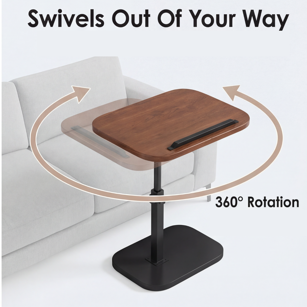 Sofadesk - C-shaped adjustable slide under sofa table