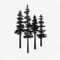 Duskgrove – Dimensional Pine Trees Metal Wall Art
