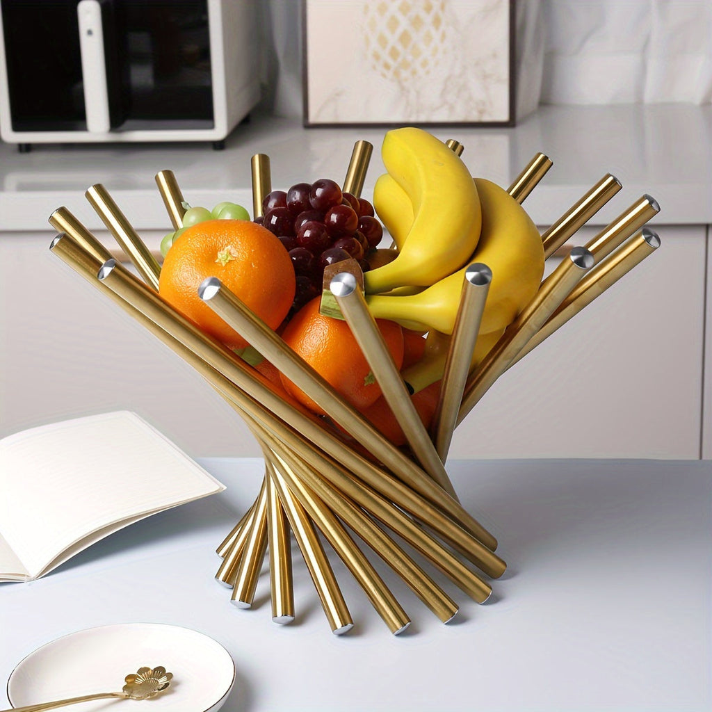 Nestelle – Elegant Stainless Steel Fruit Display Bowl