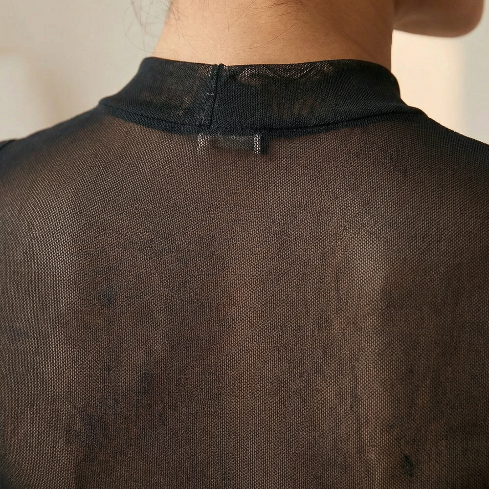 Velara - Women's Embroidered Mesh Cold Shoulder Dress