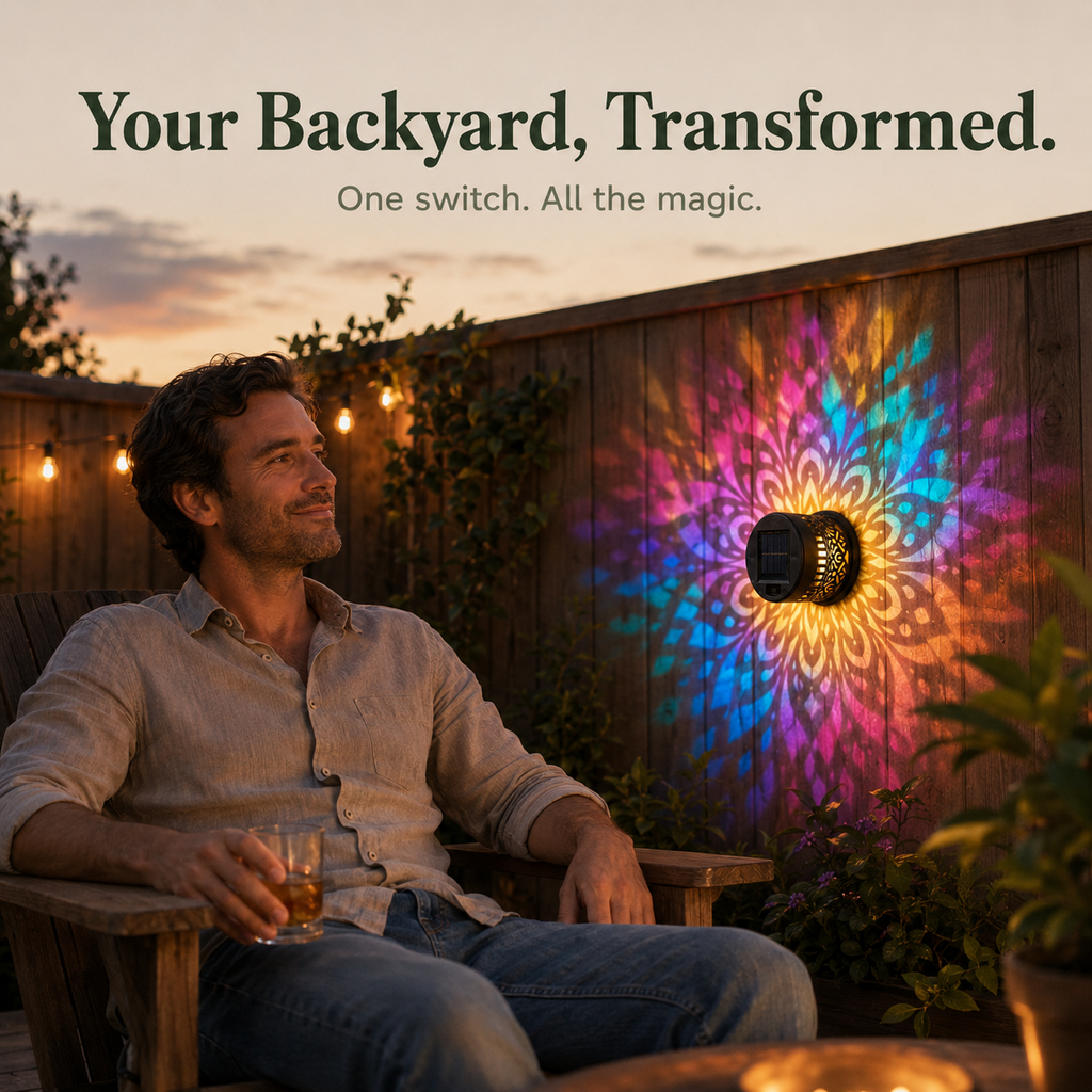 Lumara – Solar Mandala Wall Light Outdoor Garden Fence Projector