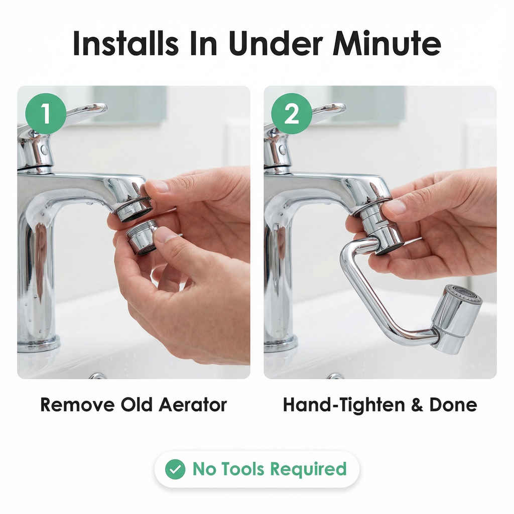 Flowreach 1080 Degree Swivel Faucet Extender