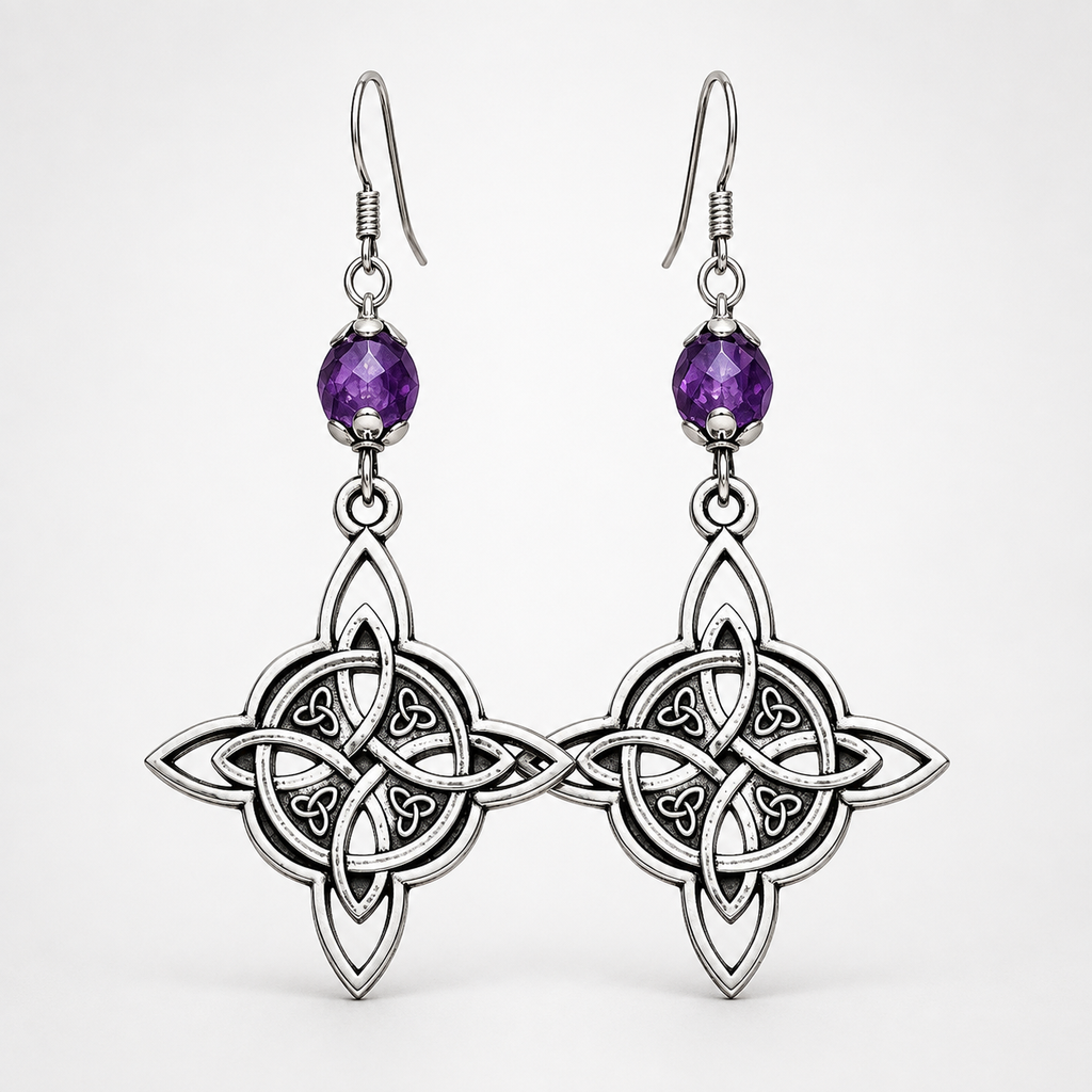 Lunavia – Celtic Knot Beaded Drop Earrings