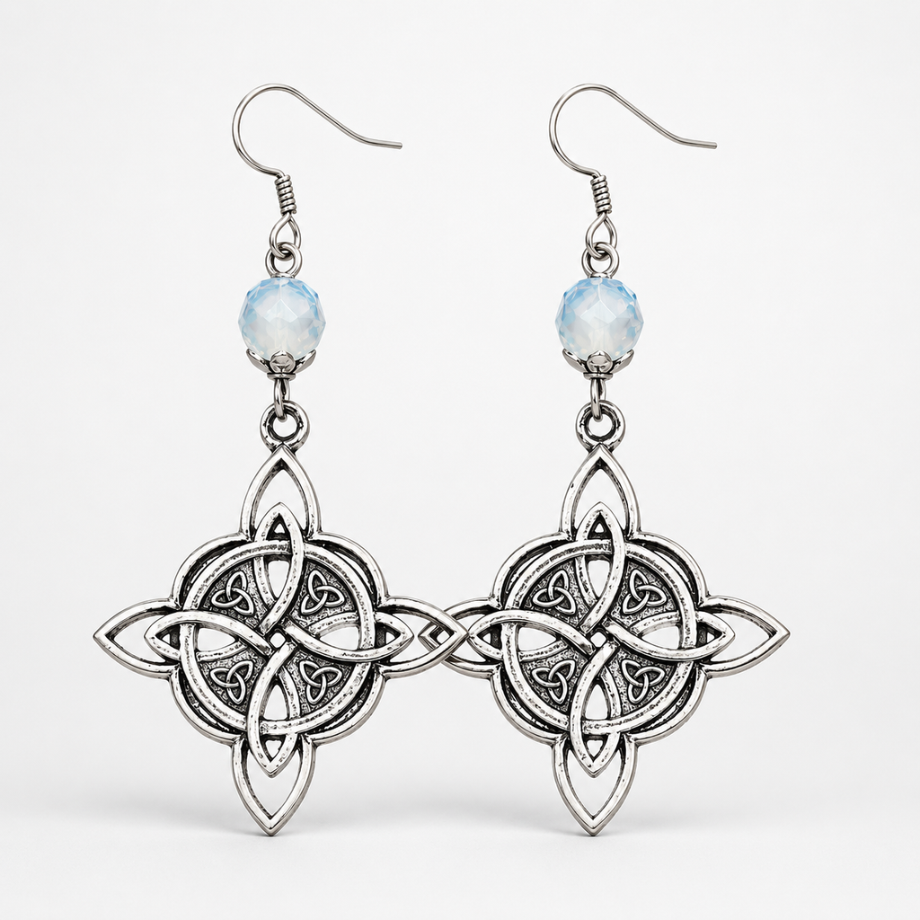 Lunavia – Celtic Knot Beaded Drop Earrings