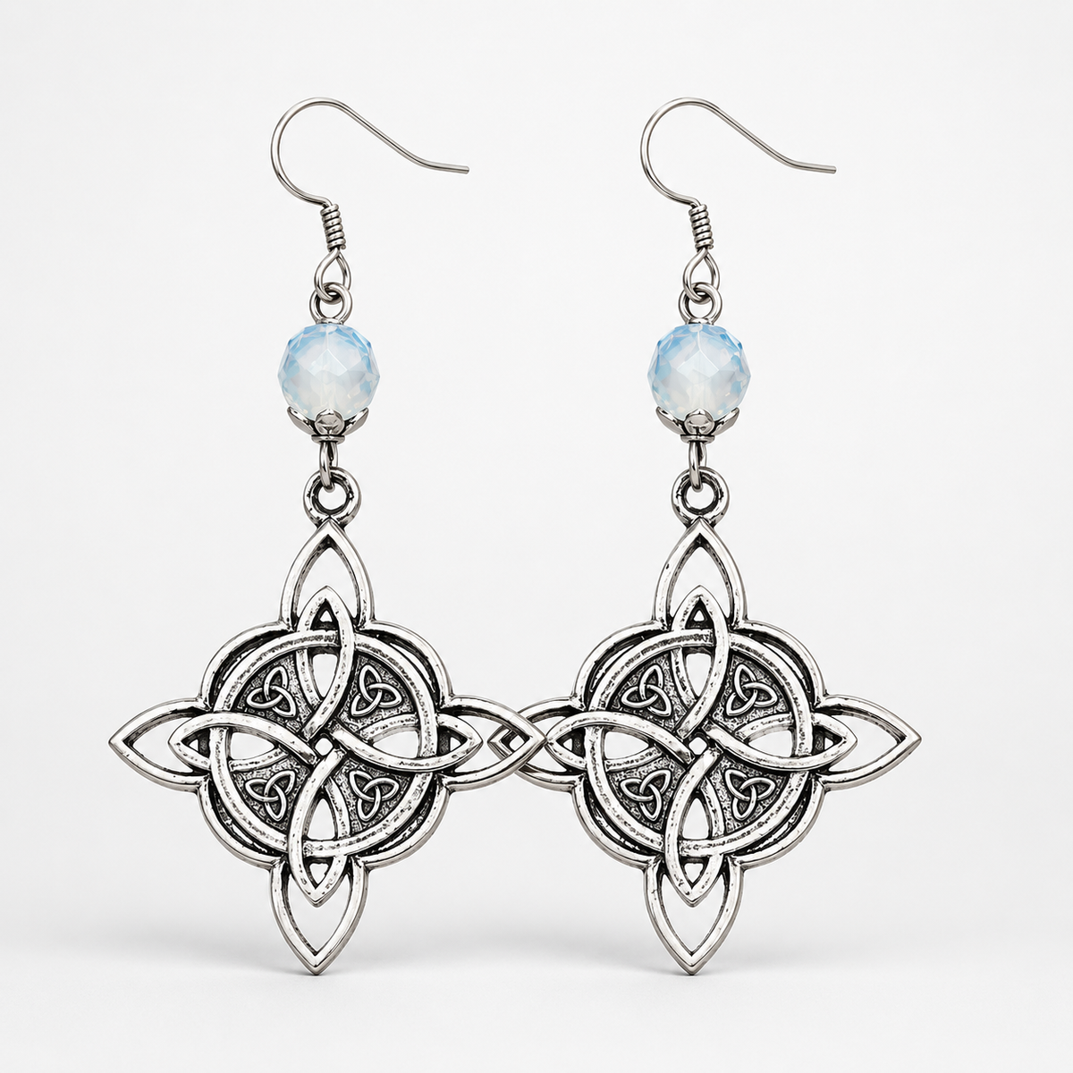 Lunavia – Celtic Knot Beaded Drop Earrings