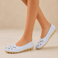 Wearbella – Perforated Woven Low-Cut Flat Loafers