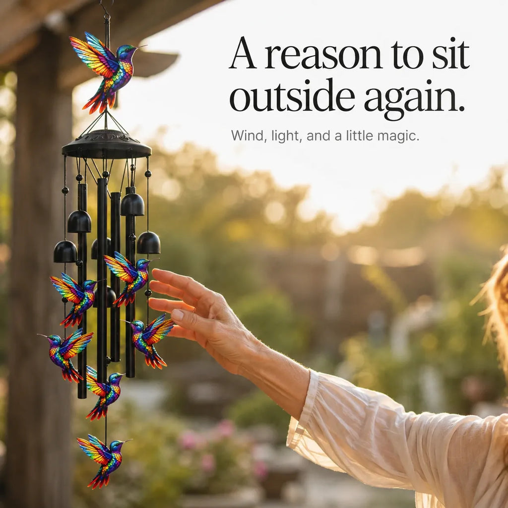 Birdsong – Rainbow Hummingbird Wind Chime for Garden, Patio & Porch