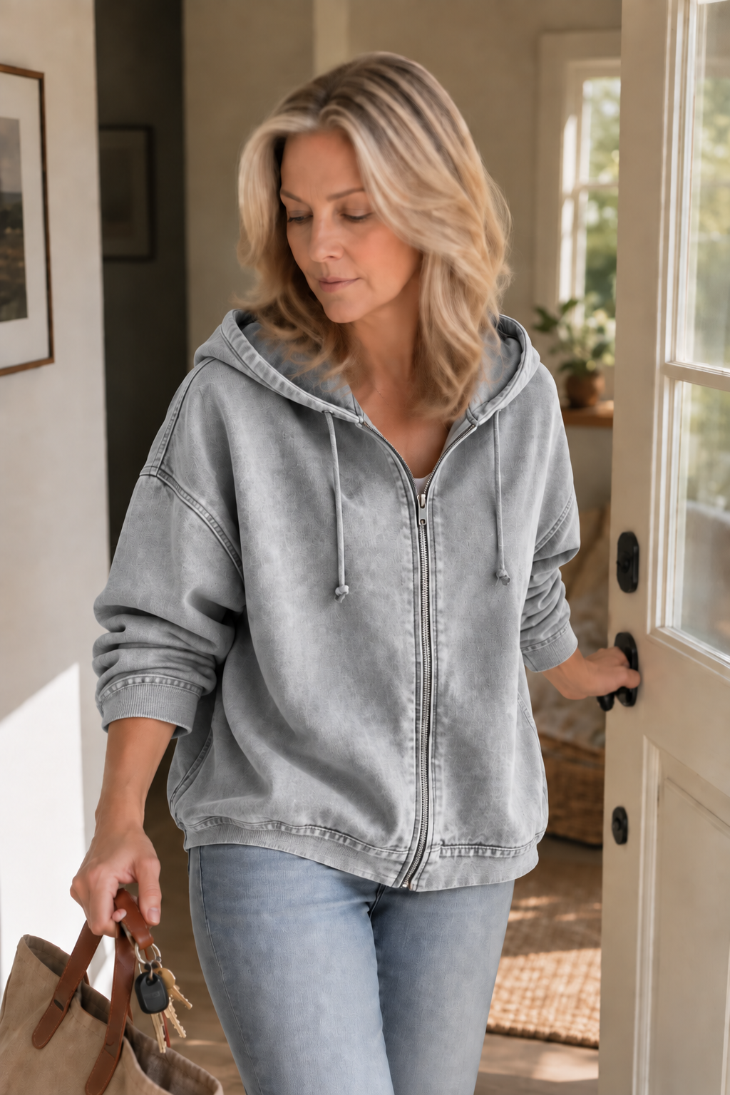 Rethread – Washed Relaxed Zip-Up Hoodie