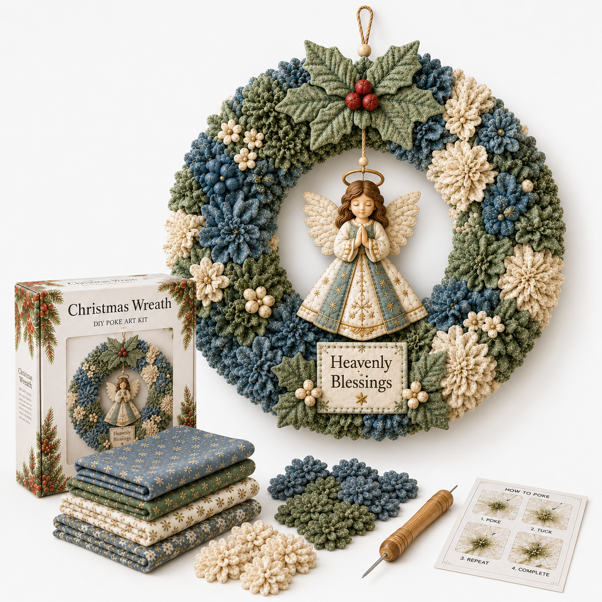 Foldera – No-Sew Poke Fabric Wreath Kit