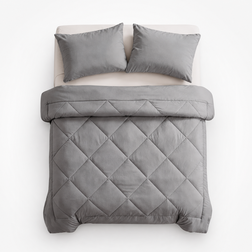 Wearbella – Diamond Quilted Charcoal Comforter Set