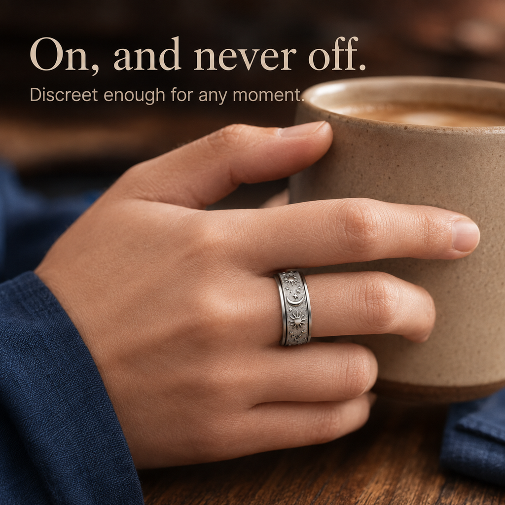 Tethro – Sun Moon Couple Spinner Anxiety Ring