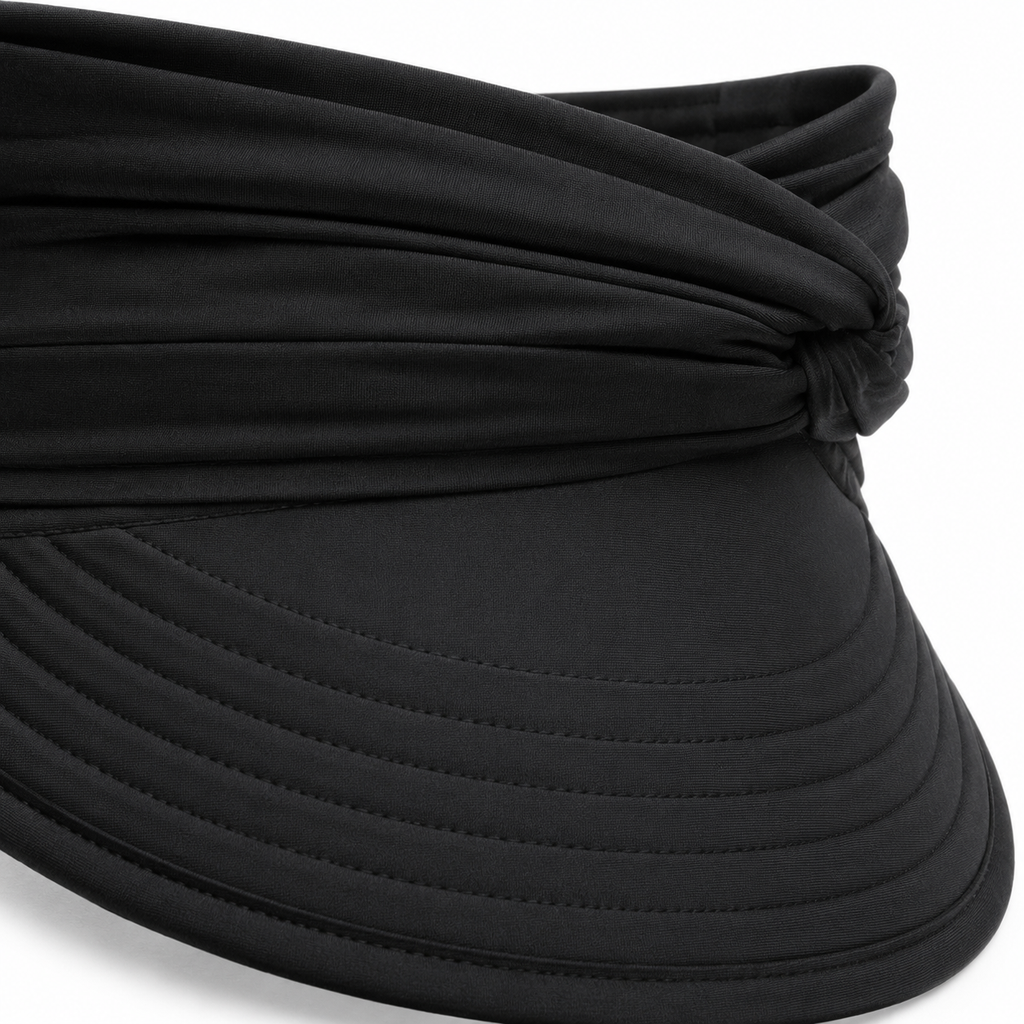 Solenza – Ruched UPF 50+ Sun Visor for Women, Packable Wide Brim