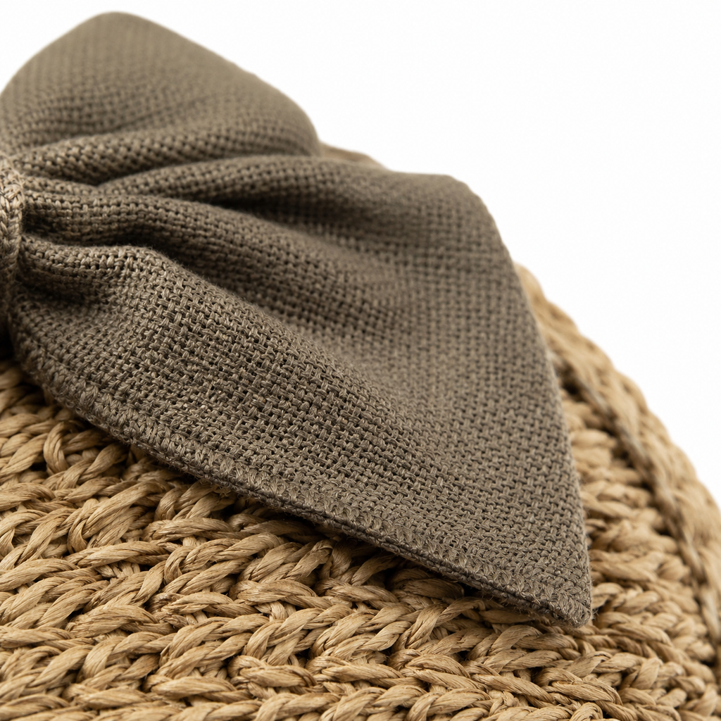 Maeyra – Packable Crocheted Straw Sun Hat with Bow for Women