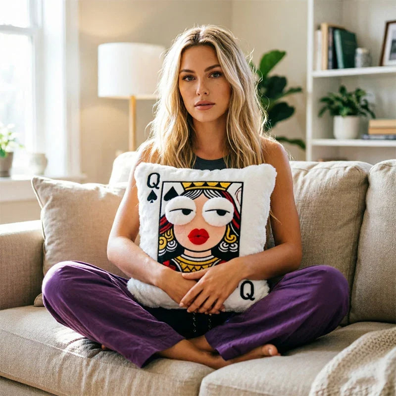 Velvina – Queen Of Spades Statement Throw Pillow
