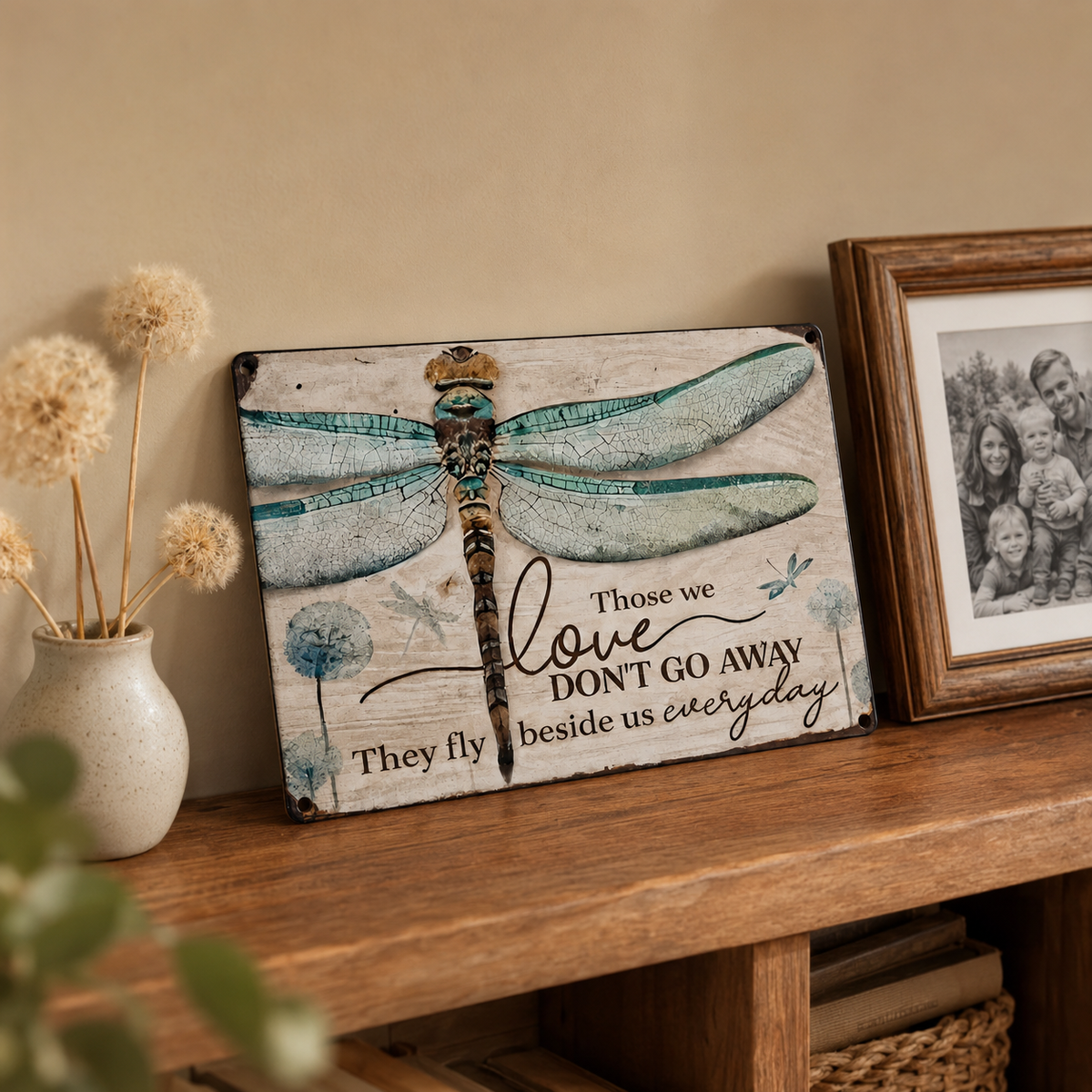 Lunavia – Dragonfly Memorial Plaque with Engraved Remembrance Quote